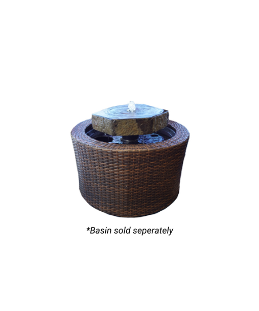 Round Birdbath Basalt