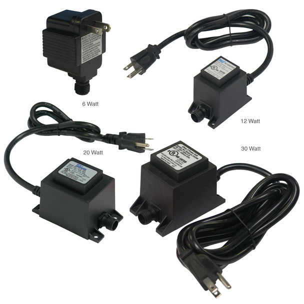 6 Watt, 12 Watt, 20 Watt, and 30 Watt Transformers