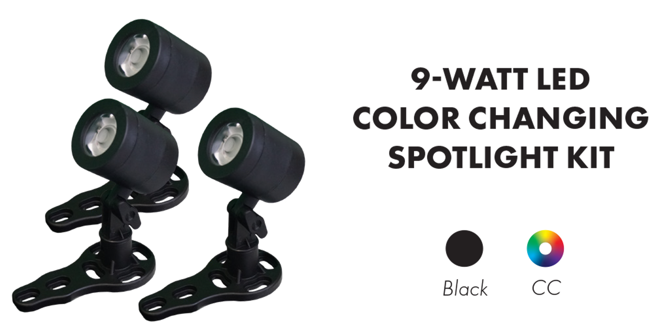 9 Watt black fountain light kit