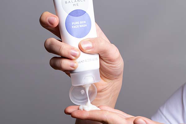 Balance Me Pure Skin Face Wash being squeezed from its tube