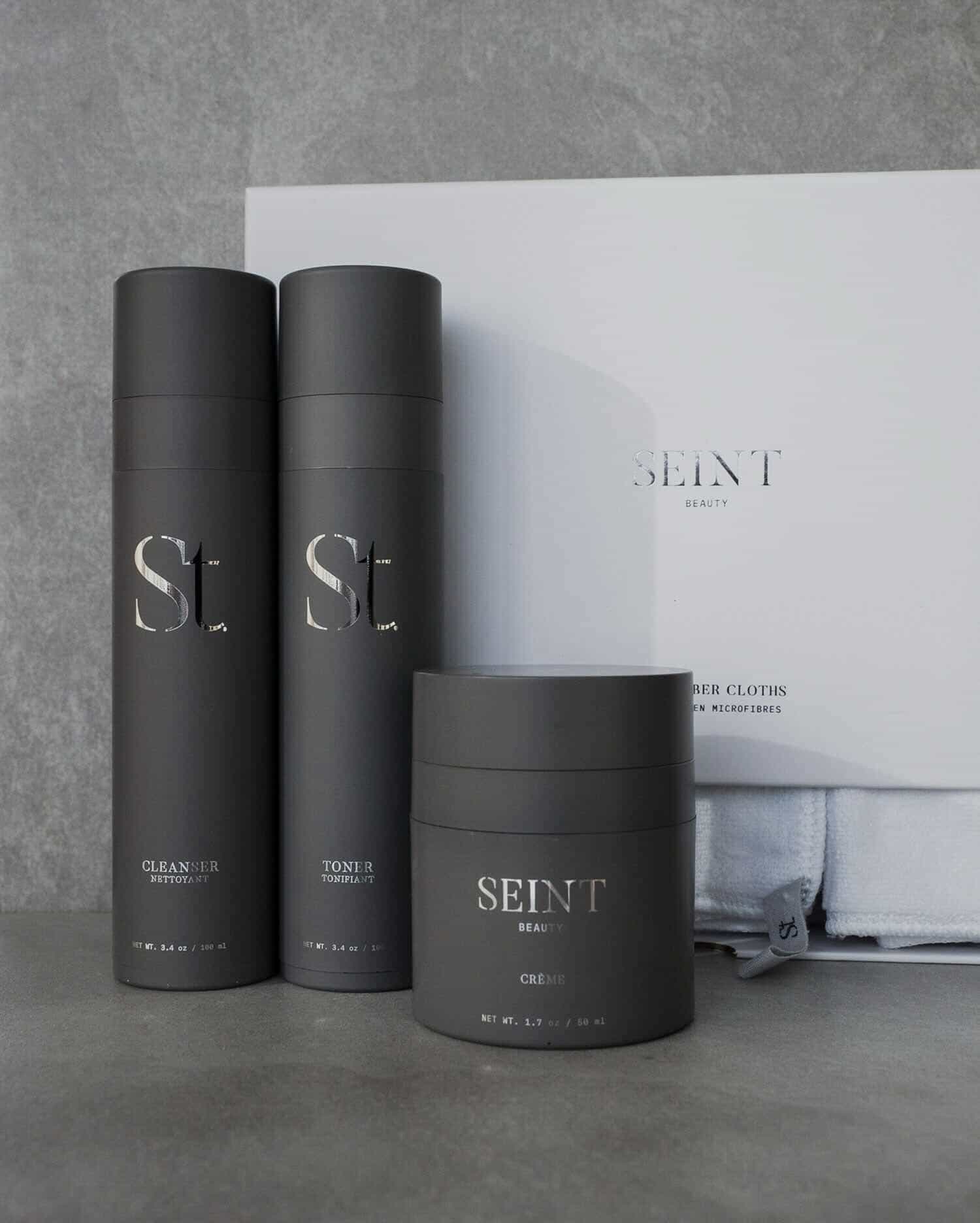 Skincare collection products on display.