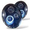 For BMW Mini 01-04 R50 R53 Black LED Halo Angel Eye Headlights Lighting
