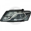LHD Projector LED DRL Headlights Headlamp Pair Clear Black Audi Q5 2008-12