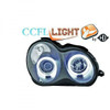 LHD CCFL Projector Headlights Pair Clear Black Mercedes-Benz C180-320 W203 00-On