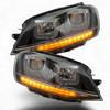 Rhd For VW Golf Vii Mk7 2012-17 Black U DRL LED Projector Headlights R-LINE