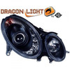 LHD Projector Headlights Pair LED Dragon DRL Lights Clear Black H1 Mercedes W211 02-06