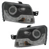For Fiat Panda 03-09 Angel Eye Headlights Black LED DRL Pair RHD