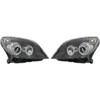 RHD LHD Projector Headlights Pair Angel Eyes Clear Black H7 Vauxhall Astra H 04-09