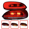 Pair LED back rear tail lights lightbar dynamic red / clear for VW Scirocco 2008-15