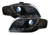 For Audi A4 B7 04-08 Black LED DRL Projector Headlights Lighting Lamp