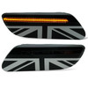 Pair smoked black Dynamic side repeater indicator scuttle for Mini F55 F56 F57 Lci2 2021-
