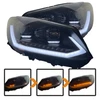 For VW CADDY & TOURAN 10-15 Black Headlights Dynamic LED DRL BARS