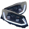 For VW CADDY & TOURAN 10-15 Black Headlights Dynamic LED DRL BARS