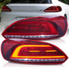 Pair LED Rear Tail Lights for VW Scirocco 2008–2014 – Red/Clear, Dynamic Indicators