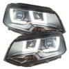 For VW TRANSPORTER T5.1 2010-15 Black LED DRL LIGHT BARS W/MTR PAIR