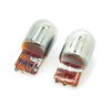 Pair 582 7440 T20 W21W Chrome/Silver Amber Indicator Bulbs Lighting Part