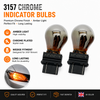 2 x 3157 replacement chrome silver amber indicator bulb 12v PY27/7W 183