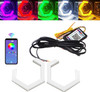 COB LED Hexagon Angel Eyes RGB Bluetooth Rings DRL Indicator Pair 12V