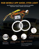 2x Cotton LED Rings Halo Angel Eyes dynamic RGB Multicolour Bluetooth