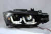 For BMW 3 Series F30 F31 2011-15 Black LED DRL Double U Projector Headlights