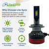 LiteSync LED Headlight Bulbs Kit H7 low beam & metal bulb holders 13000lm canbus