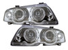 For BMW 3-Series E46 Saloon 98-01 Projector Head Lights Chrome Angel Eyes Rhd