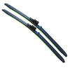 22/22" Carbon Fibre Aero Flat Wiper Blades Pair All-Season Windshield Cover Lock Fitting