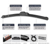 20/14" Carbon Fibre Aero Flat Wiper Blades Pair All-Season Windshield Bayonet Fitting