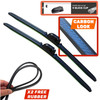 22/22" Carbon Fibre Aero Flat Wiper Blades Pair All-Season Windshield V-Block Clip