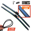 21/21" Carbon Fibre Aero Flat Wiper Blades Pair All-Season Windshield Side Pin Fitting