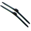 26/22" Carbon Fibre Aero Flat Wiper Blades Pair All-Season Windshield V-Block Clip