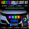 Set of 4 RGB LED Front Grille Marker Lights – Bluetooth App Control, Waterproof, Universal Fit for 4x4 Pickup Trucks