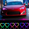 2x 90mm RGB Heart Angel Eye Halo Rings Dynamic Indicator Bluetooth LED DRL