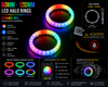 2PCS Dynamic RGB Halo Rings Angel Eyes Bluetooth App Control Multicolour