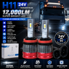 LiteSync H11 24V LED Headlight & Fog Light Bulbs Kit – 6000K Cool White | CANbus | 12,000LM | Pair