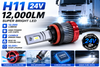 LiteSync H11 24V LED Headlight & Fog Light Bulbs Kit – 6000K Cool White | CANbus | 12,000LM | Pair