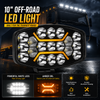 Full LED Spot Lights Amber White DRL 12V 24V Jumbo Oval 220W 22400LM Truck Van
