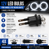 4x 12V T-Shape 2 LED Angel Eye Halo Headlight Replacement Bulb For Junyan headlights