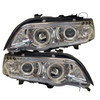 For BMW X5 98-03 Chrome LED Angel Eye Projector Headlights Lighting Lamp
