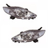 For Mazda 5 2005-6/2008 Headlights Headlamps Black 1 Pair O/S &amp; N/S