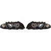 RHD LHD Projector Headlights Pair Angel Eyes Clear Black BMW 3 Series E46 Saloon 98-01