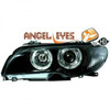 RHD LHD Projector Headlights Pair Angel Eyes Clear Black H7 H7 BMW E46 03-07