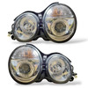 LHD Projector Headlights Pair Angel Eyes Chrome for Mercedes-Benz W210 95-02