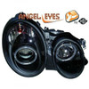 LHD Projector Headlights Pair Angel Eyes Clear Black H1 Mercedes CLK C208 97-02