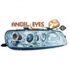 LHD Projector Headlights Headlamp Pair Angel Eyes Clear Chrome Fiat Punto 99-03