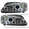LHD Projector Headlights Pair Angel Eyes Clear Chrome H1 H1 Peugeot 106 95-05