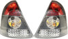 Back Rear Tail Lights Pair Set LED Clear Black Renault Clio 01-05
