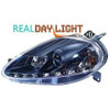 LHD Design Daylight Headlight Headlamp Pair Clear Black Fiat Grande Punto 05-09