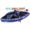 LHD Design Daylight Headlight Pair Clear Black Seat Toledo Leon Altea 09-On