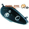 LHD Design Headlight Pair Angel Eyes Clear Black H1 H1 Fiat Grande Punto 05-09